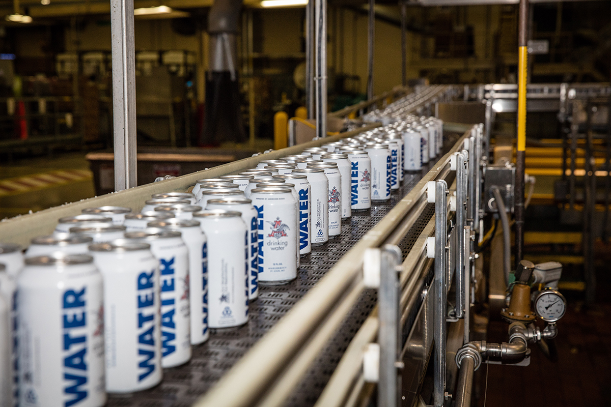 Anheuser-Busch Donates More Than 100,000 Cans Of Water To Those Affected By Record Rainfall And Severe Flooding In Houston