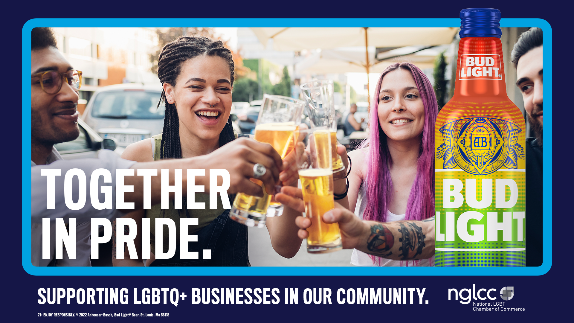 New 28' Bud Light LGBTQ Gay Pride Beer String Banner Double sided Vinyl